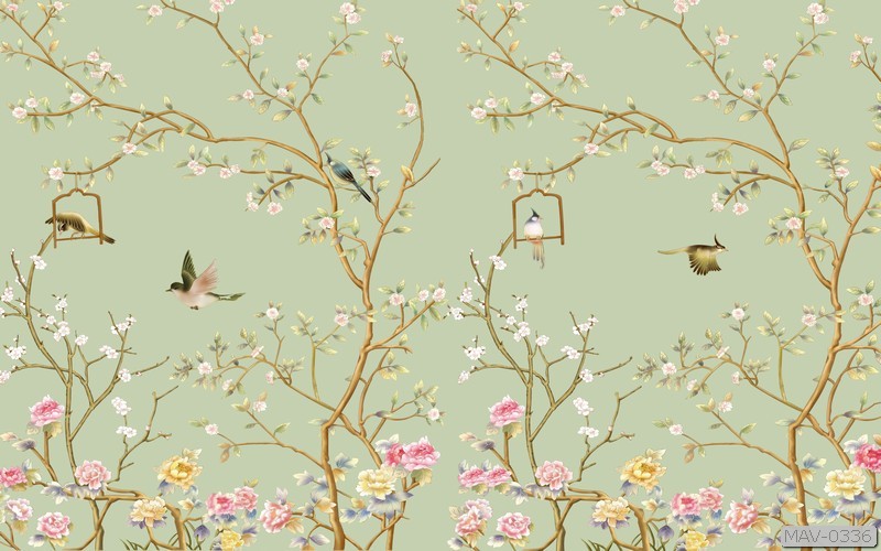 Cây hoa hồng leo và chim MAV-0336